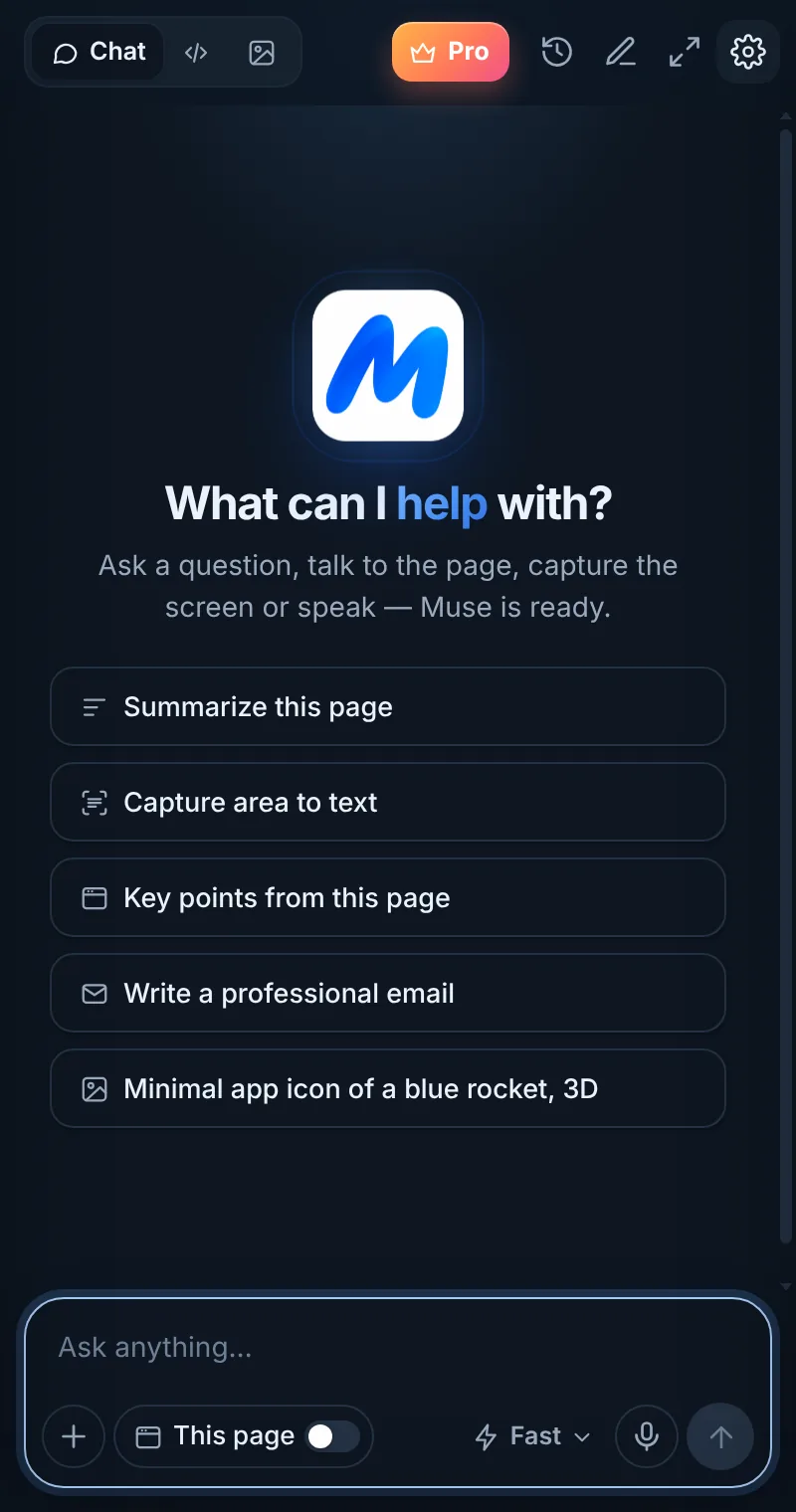 Muse dark theme